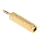 1x 3.5mm 1/8inch Male To 6.5mm 1/4inch Female Stereo Audio Adapter Connector A High Quality Adapter Gold Plug In Metal, Durable
