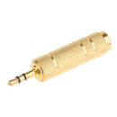1x 3.5mm 1/8inch Male To 6.5mm 1/4inch Female Stereo Audio Adapter Connector A High Quality Adapter Gold Plug In Metal, Durable