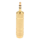 1x 3.5mm 1/8inch Male To 6.5mm 1/4inch Female Stereo Audio Adapter Connector A High Quality Adapter Gold Plug In Metal, Durable
