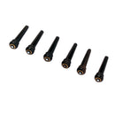 6 Pieces Acoustic Guitar Bridge Pins String End Pegs with White Dot