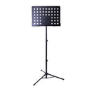 Music Stand with Heavy Duty Black Metal Folding Design Perfect for Instrumental Performance