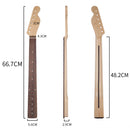 2 Pieces 22 Fret Maple Wood Electric Guitar Neck Dot Inlay For ST Parts Replacement