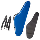 Triangular Violin Hard Case 4/4 Full Size Carbon Fiber, Built-in Hygrometer Gloss Blue