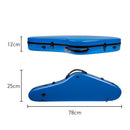 Triangular Violin Hard Case 4/4 Full Size Carbon Fiber, Built-in Hygrometer Gloss Blue