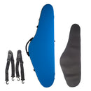 Triangular Violin Hard Case 4/4 Full Size Carbon Fiber, Built-in Hygrometer Frosted Blue