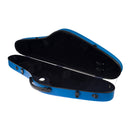 Triangular Violin Hard Case 4/4 Full Size Carbon Fiber, Built-in Hygrometer Frosted Blue