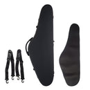 Triangular Violin Hard Case 4/4 Full Size Carbon Fiber, Built-in Hygrometer Frosted Black
