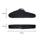 Triangular Violin Hard Case 4/4 Full Size Carbon Fiber, Built-in Hygrometer Frosted Black