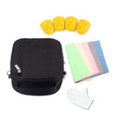 17 Key Kalimba Case Thumb Piano Bag Shockproof with Gloves Finger Stall Cleaning Cloth Black