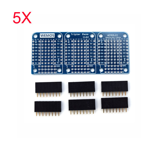 5Pcs Wemos Tripler Base V1.0.0 For WEMOS D1 Mini