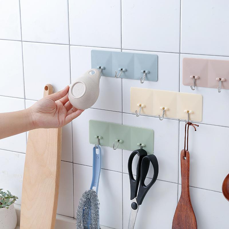 1Pc Strong Sticky Hooks No Trace Kitchen Bathroom Wall Hanging Hook