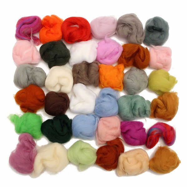 36 Colors Fiber Wool Yarn Roving Spinning Sewing Tools Trimming Merino Wool Fiber Roving for Needle Felting