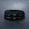 Stainless Steel Buckle Leather Alloy Black Plated 8 Word Imitation Leather Bracelet