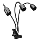 AC220V 3 Heads Flexible E27 Clip On Desk Light Lamp Stand Holder Gooseneck Bulb Adapter US Plug
