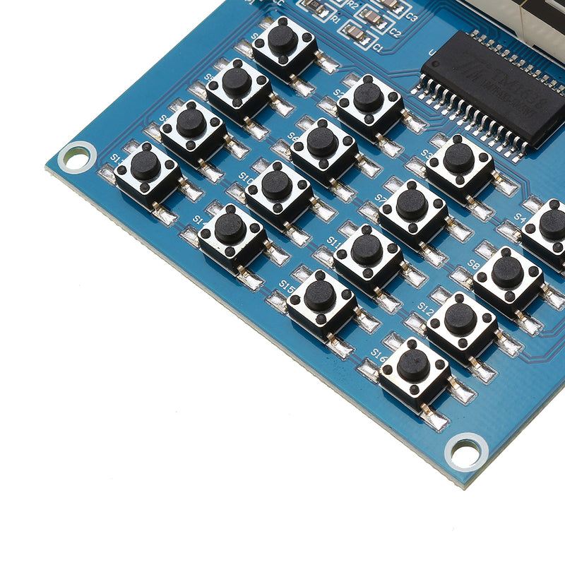 TM1638 3-Wire 16 Keys 8 Bits Keyboard Buttons Display Module Digital Tube Board Scan And Key LED