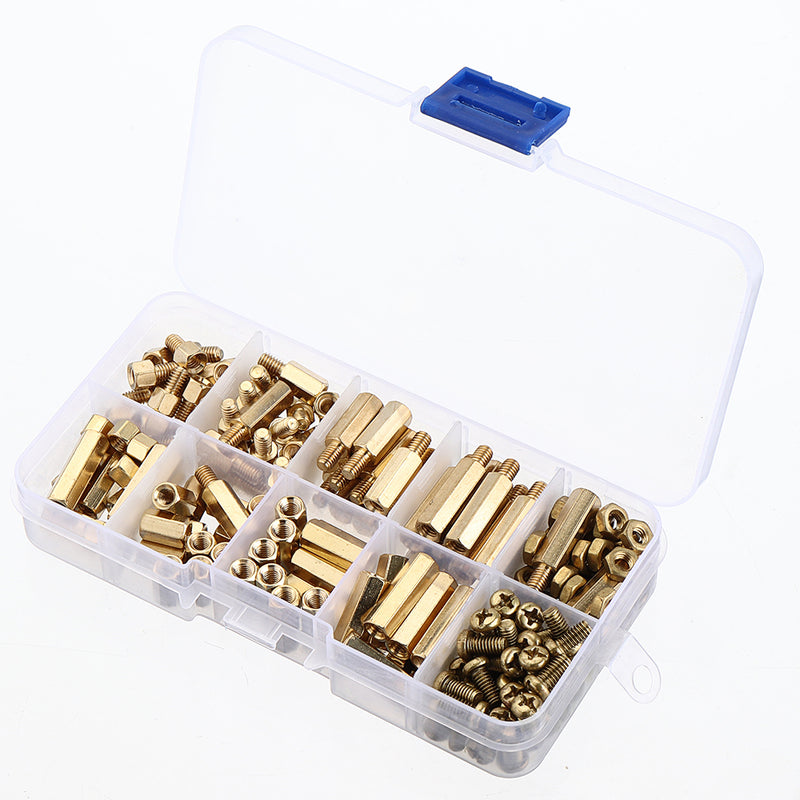 Suleve M4BH2 180Pcs M4 Male-Female Brass Hex Column Standoff Support Spacer Pillar for PCB Board