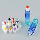 10Pcs Gemstone Essential Oil Bottles Refillable Roll-On Roller Storage Bottle Healing Crystals