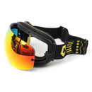 Motorcycle Ski Goggles Anti Fog UV Protection Dual-Lens Off-Road Snowboard Black Frame
