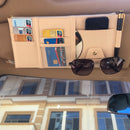 Multifunctional Leather Car Storage Bag Visor Cover Card License Holder Glasses Folder