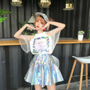 6Pcs Fine Glitter Mermaid Printed Faux Leather Sheet Synthetic Glitter Leather Craft Fabric Tool