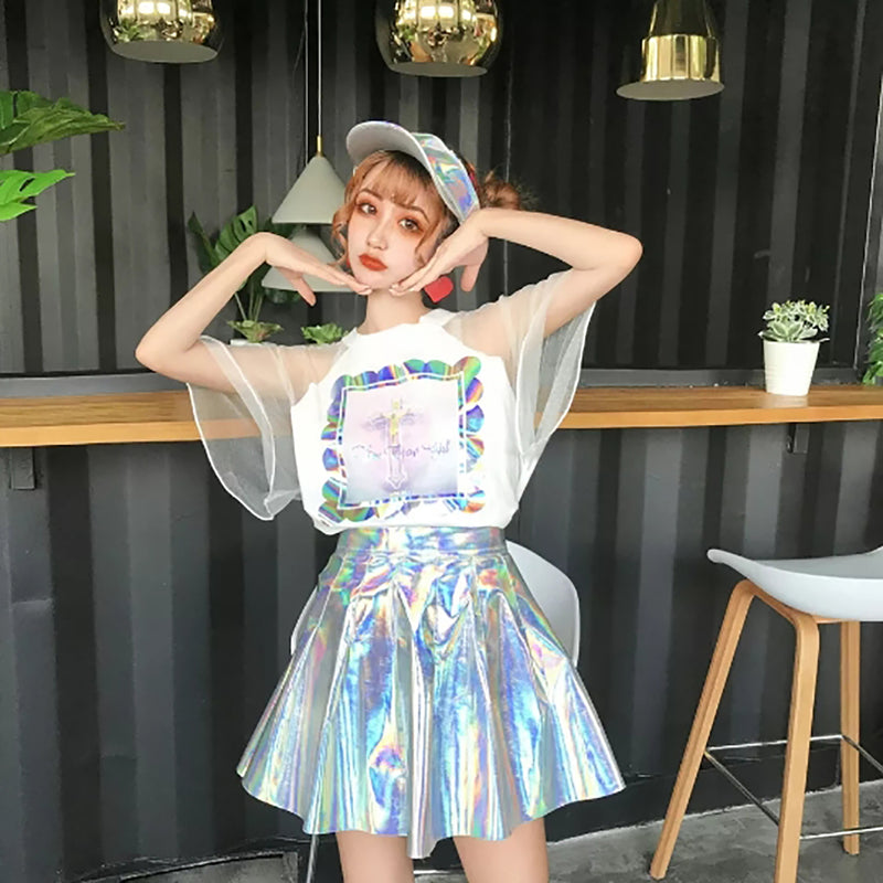 6Pcs Fine Glitter Mermaid Printed Faux Leather Sheet Synthetic Glitter Leather Craft Fabric Tool