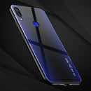 Bakeey Gradient Striped Shockproof Tempered Glass&Soft TPU Protective Case For Xiaomi Redmi Note 7 / Redmi Note 7 Pro