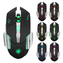 HXSJ M70GY 2400DPI 2.4G 6D Colorful Backlit Wireless Rechargeable Gaming Mouse for Anne Pro 2 Laptop Computer PC