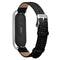 Metal Case Weave Texture Leather Watch Band Watch Strap Replacement for Xiaomi Miband 4