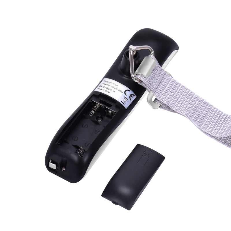 50kg/110Lbs LCD Display Luggage Scale  Stainless Steel Travel Weight Scale Portable Digital Luggage Scale with 1M Tape Measure Spirit Level