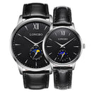 LONGBO 5008 The Sun The Moon The Stars Leather Band Waterproof Men Women Quartz Watch