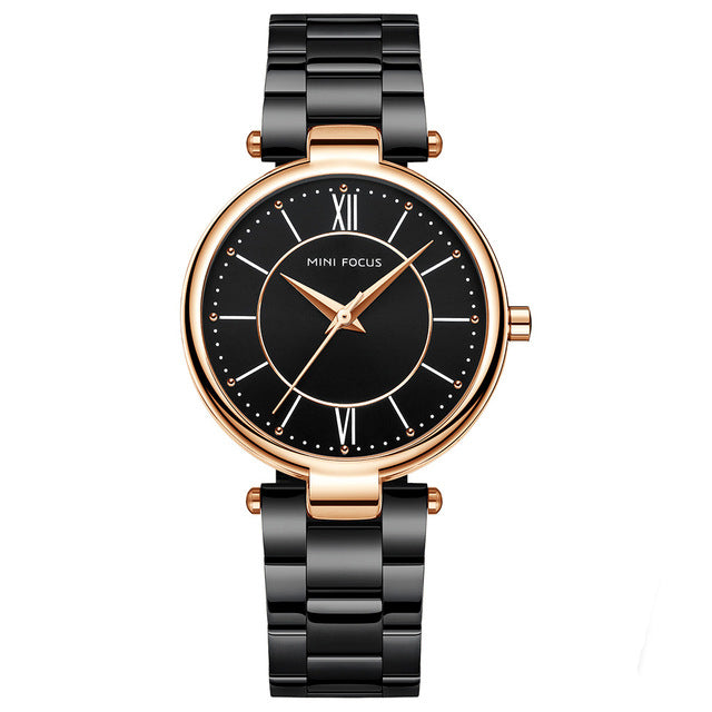 MINI FOCUS MF0189L Fashionable Women Wrist Watch Stainless Steel Waterproof Quartz Watch