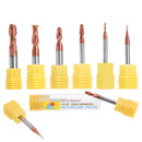 Drillpro 1-8mm 2 Flutes Tungsten Carbide End Mill Cutter HRC55 AlTiN Coating CNC End Mill Tool