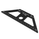 Drillpro ES-4 Aluminum Alloy 45 Degree Scribing Ruler with Base Woodwokring Marking Angle Ruler T Ruler Measuring Tool