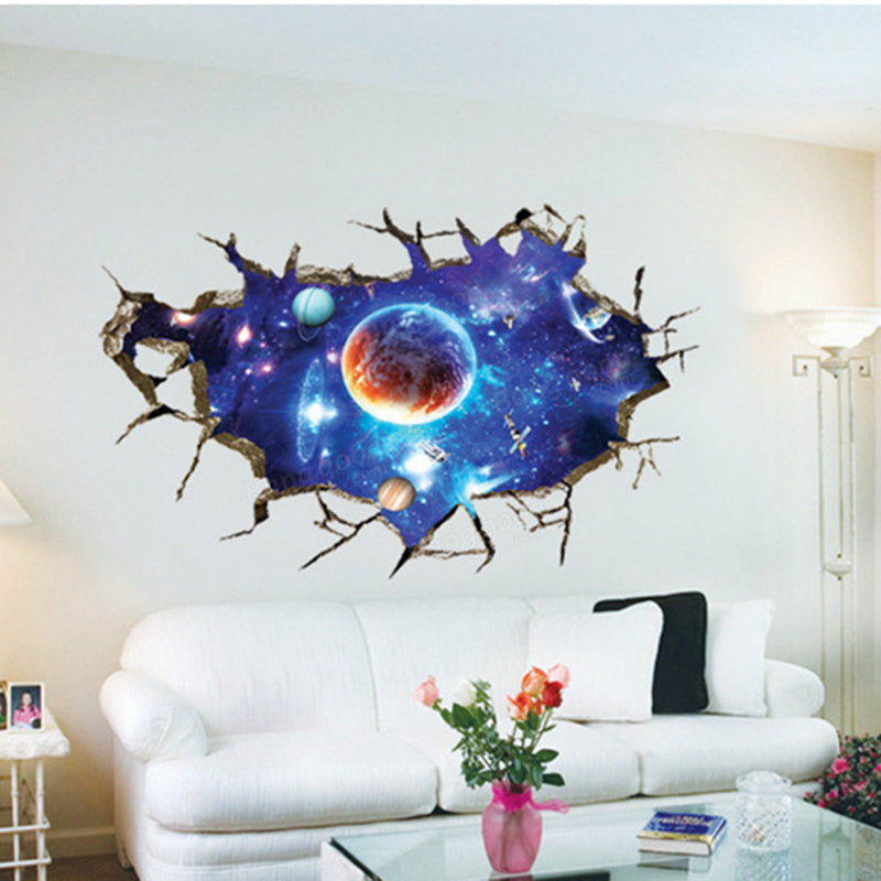3D Sticker Outer Space Wall Stickers Home Decor Mural Art Removable Decor Sticker
