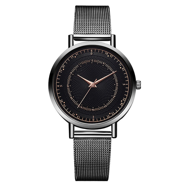 DEFFRUN XR3282 Business Style Mesh Steel Strap Simple Design Fashion Men Watch Quartz Watch