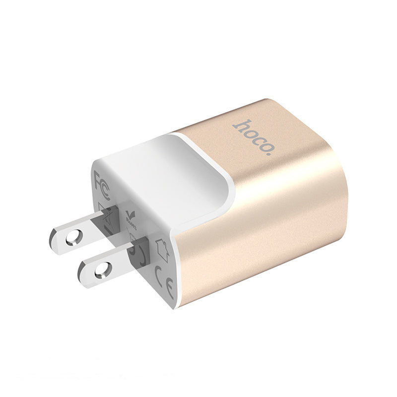 HOCO C47 2.1A Dual USB Fast Charging USB Charger Adapter For iPhone 8Plus XS 11Pro Huawei P30 Pro - US Plug
