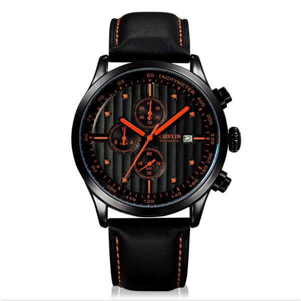 OCHSTIN GQ042B Luxury Men Quartz Watch Fashion Sub-dail Leather Straps Sport Watch
