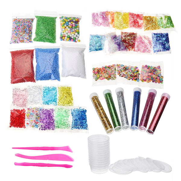 52 Pack Slime DIY Charms Supplies Kit Ball Beads Foam Sequins Tools Making Pack Children's Funny Toy