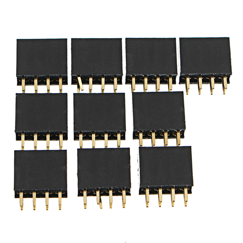 200pcs 2.54mm 2x4P 8P Double Row Female Straight Pin Header Needle Socket Pin Strip