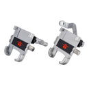 Grey Motorcycle Phone Holder 2A USB Charging Handlebar Rearview Mirrors Mount Bracket