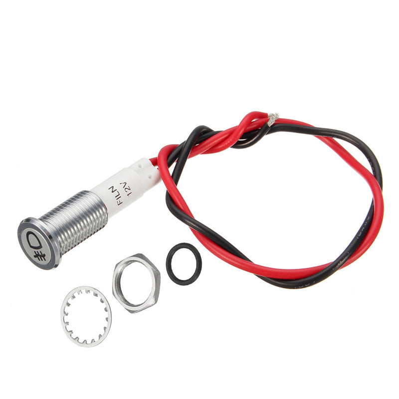 Universal Pre-wired 12V 24V 36V 10mm Waterproof LED Dash Panel Warning Light Metal Indicator Lamp