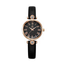 SHENGKE SK K9009 Crystal Roman Numerals Dial Leather Strap Ladies Dress Watch Women Quartz Watch