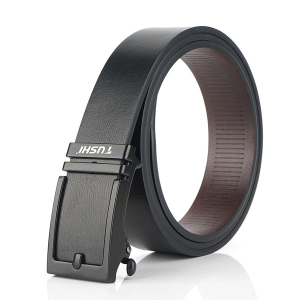 TUSHI 130cm Cowhide Leather Belt Quick Release Buckle Casual Business Belt Tactical Belts