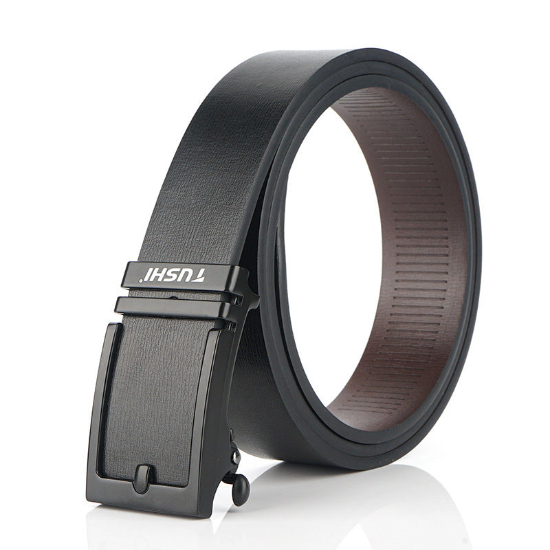 TUSHI 130cm Cowhide Leather Belt Quick Release Buckle Casual Business Belt Tactical Belts