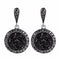 Vintage Ear Drop Earring Black Crystal Round Geometric Dangle Ethnic Jewelry for Women