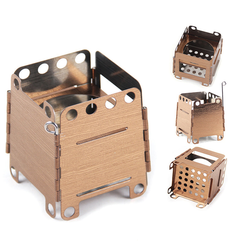 BBQ Cooking Stove Outdoor Stainless Steel Grill Mini Portable Wood Camping Wood-burning Stove