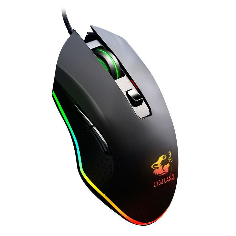 Free Wolf V1 Wired Silent Gaming Mouse 2400dpi Breathing Backlight USB Wired Gamer Mice for Desktop Computer Laptop PC
