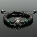 8mm Green Matte Lion Head Men Bracelet Series Jewelry Chain