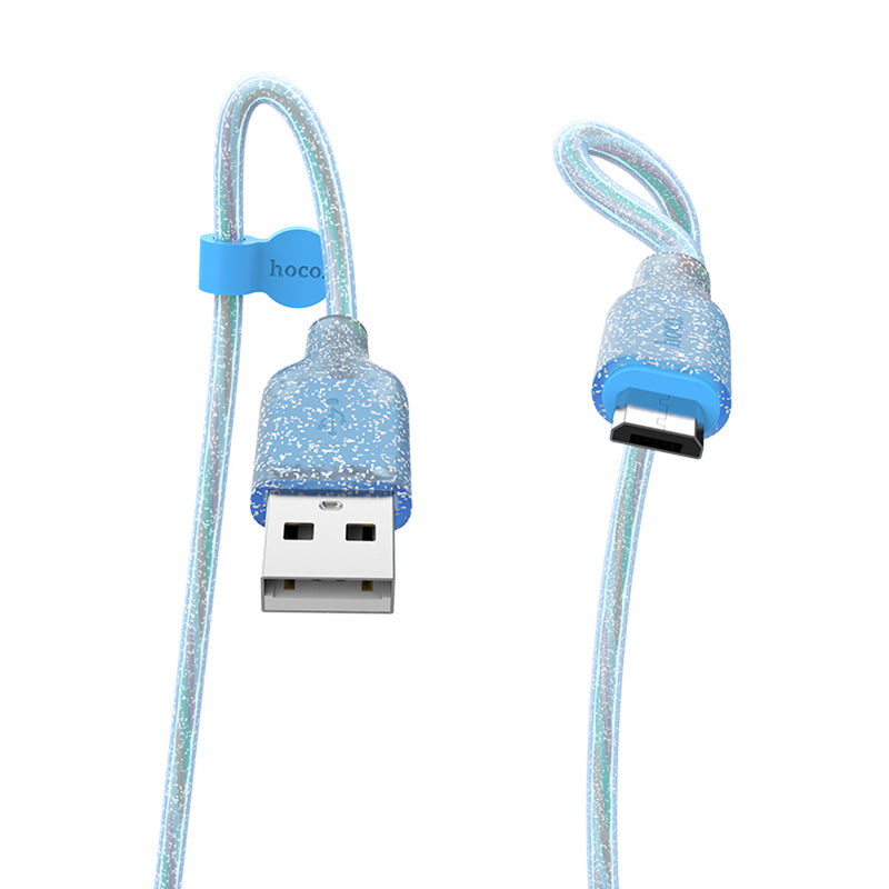 HOCO U73 Transparent Silica Gel Micro USB Data Charge Cable for Tablet Smartphone 1.2M
