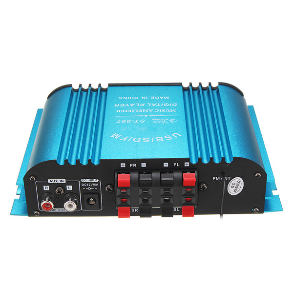 360W DC 12V Digital Audio Stereo Amplifier 4CH USB SD FM + Remote Control